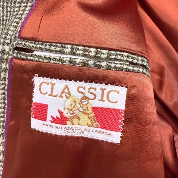 Vintage Wool Plaid Riding Blazer - Men's 42 Sport Coat‎ Made in Canada